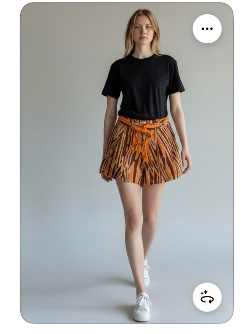 Poupette St. Barth Orange and Brown Zebra-Print Shorts